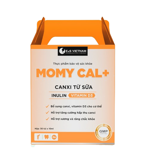 Canxi Sữa Hữu Cơ Momy Cal+ Dạng Nước Cho Bà Bầu - Hỗ Trợ Phát Triển Xương Răng, Bổ Sung Vitamin D3, Hương Vị Dễ Uống, Hộp 30 Túi