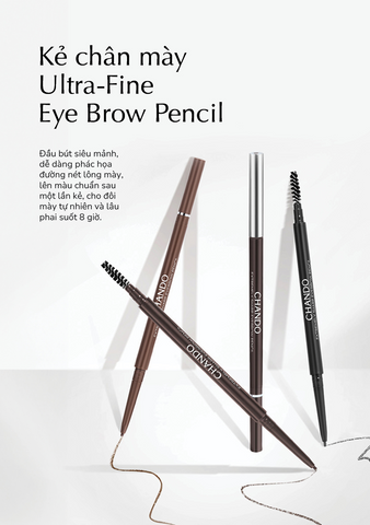 Chì Kẻ Mày Nét Mảnh Chando Himalaya Ultra-Fine 02 Dark Brown - Chì Kẻ Mày Tự Nhiên, Dễ Sử Dụng, Thích Hợp Với Mọi Tông Da