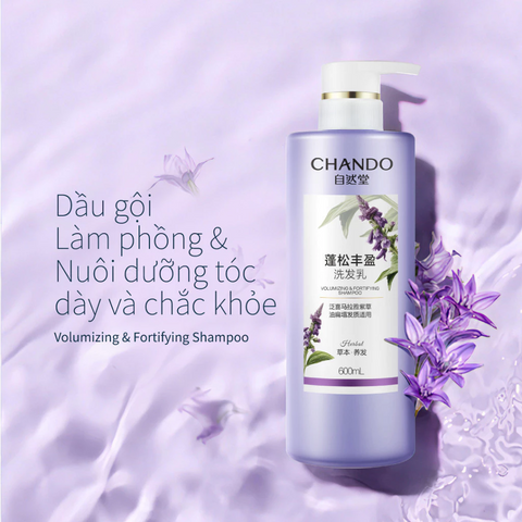 Dầu Gội Tạo Độ Phồng Chando Himalaya 600ml - Nuôi Dưỡng và Củng Cố Tóc Mỏng, Yếu - Sản Phẩm Từ Thiên Nhiên