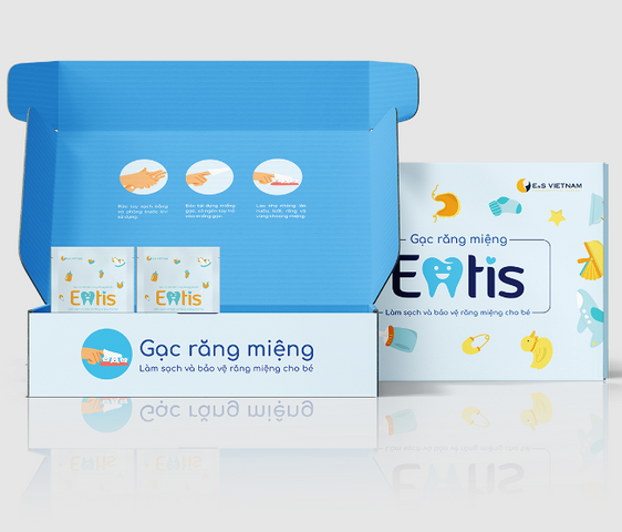 Gạc Răng Miệng Emtis E&S Pharma - Vệ Sinh Nướu, Lưỡi Cho Trẻ Sơ Sinh, Trẻ Đang Mọc Răng, Ngăn Ngừa Tưa Lưỡi, Nấm Miệng
