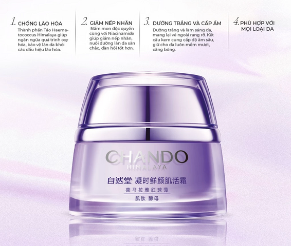 Kem Dưỡng Chando Himalaya Time Frozen - Chống Lão Hóa, Tăng Cường Độ Đàn Hồi Da, Dưỡng Ẩm Sâu, Phù Hợp Mọi Loại Da 50g