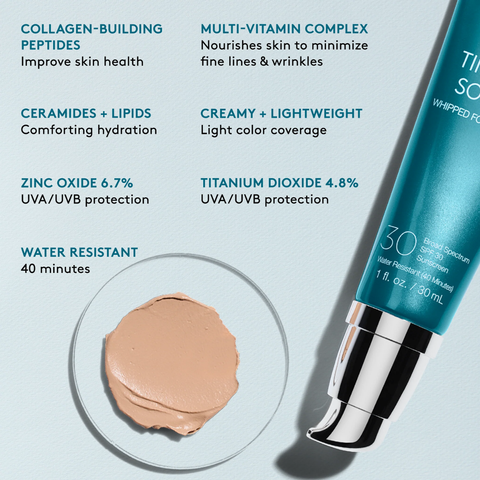 Kem Nền Chống Nắng Colorescience Tint Du Soleil SPF 30 - Chống Nắng Vật Lý, Trang Điểm Mỏng Mịn Cho Da Nhạy Cảm 30ml