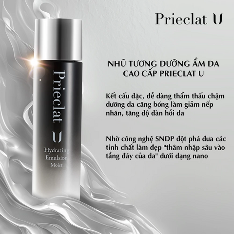 Nhũ Tương Dưỡng Ẩm Prieclat U Hydrating Emulsion Moist - Kem Dưỡng Ẩm Chuyên Sâu Nhật Bản, Giúp Da Khỏe Mạnh, Mềm Mại 120ml