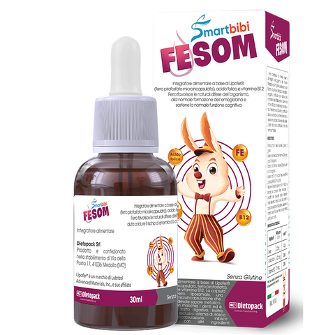 Sắt thông minh Smartbibi Fesom 30ml dạng nhỏ giọt cho trẻ em và người lớn - Bổ sung sắt, acid folic, vitamin B12, cải thiện sức khỏe máu
