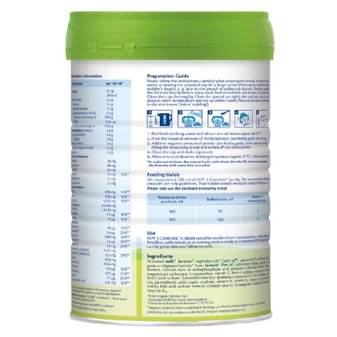 Sữa HiPP Organic Combiotic Số 3 800g - Sữa Công Thức Hữu Cơ Dinh Dưỡng cho Trẻ Từ 1 Tuổi, Tăng Cường Đề Kháng và Tiêu Hóa