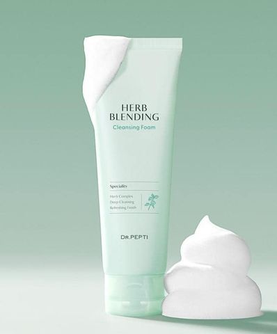 Sữa Rửa Mặt Bạc Hà Trà Xanh Dr.Pepti Herb Blending 110ml - Làm Sạch Nhẹ Nhàng, Ngăn Tiết Dầu, Phù Hợp Với Mọi Loại Da