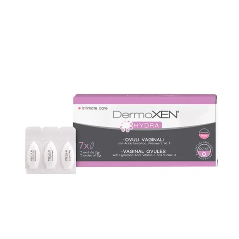 Viên đặt phụ khoa DermoXEN Hydra Ý - Hỗ trợ ẩm và làm dịu vùng kín cho phụ nữ - Hộp 7 viên nhập khẩu từ Ý