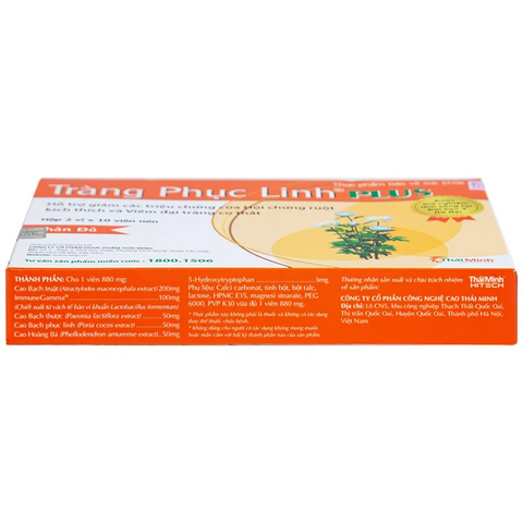 Viên Tràng Phục Linh Plus Thái Minh - Hỗ Trợ Tiêu Hóa Từ Thảo Mộc Tự Nhiên, Giảm Đau Bụng, Phục Hồi Niêm Mạc Đường Tiêu Hóa - Hộp 20 Viên