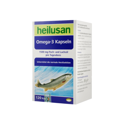 Viên uống bổ sung Omega-3 Kapseln Heilusan Đức - Hỗ trợ sức khỏe tim mạch, não bộ và thị lực, Vitamin E, 120 viên