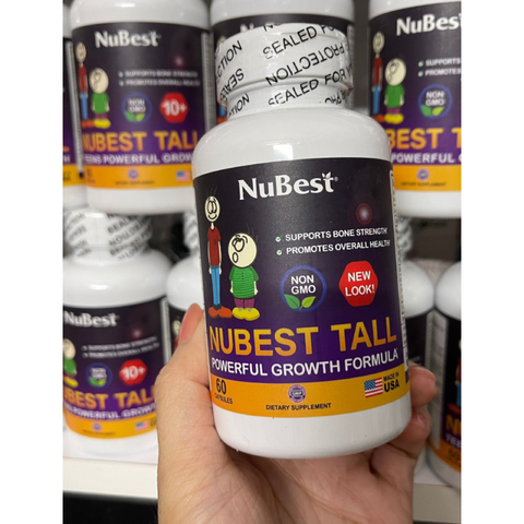 Viên uống tăng chiều cao Nubest Tall - Bổ sung Canxi và Collagen cho trẻ em, hỗ trợ phát triển chiều cao tự nhiên, 60 viên