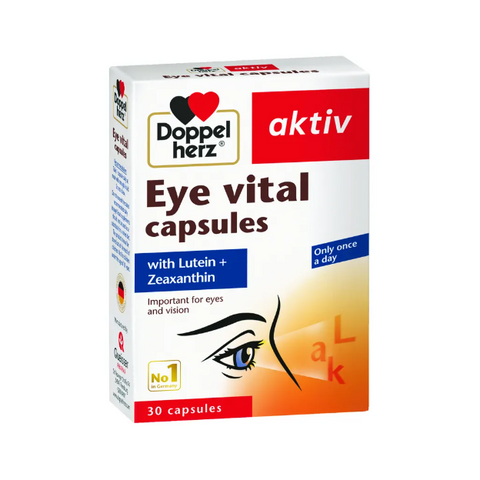 Viên Uống Hỗ Trợ Thị Lực Doppelherz Eye Vital Capsules - Bổ Sung Lutein, Vitamin A, C, E, Kẽm cho Mắt - Bảo Vệ & Tăng Cường Thị Lực