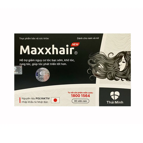 Viên uống Maxxhair Hỗ Trợ Giảm Rụng Tóc - Bổ Sung Dưỡng Chất Phục Hồi Tóc, Hộp 30 Viên cho Nam Nữ Trưởng Thành