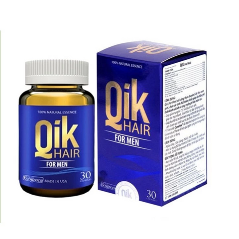 Viên uống Qik Hair For Men - Hỗ trợ giảm rụng tóc, hói đầu cho nam giới, chứa tinh chất thiên nhiên, tăng trưởng tóc chắc khỏe