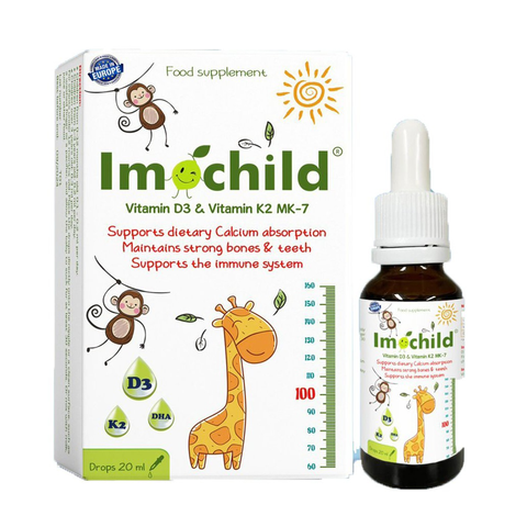 Vitamin D3K2MK7 Imochild 20ml - Bổ Sung Canxi Cho Trẻ Tăng Chiều Cao, Hỗ Trợ Phát Triển Xương Chắc Khỏe