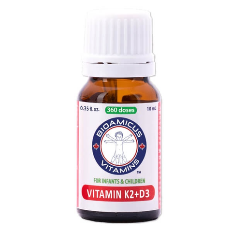 Vitamin D3K2-MK7 BioAmicus Liquid Drops 10ml - Giúp trẻ phát triển xương chắc khỏe, hỗ trợ hấp thu canxi hiệu quả, an toàn cho trẻ sơ sinh và trẻ nhỏ