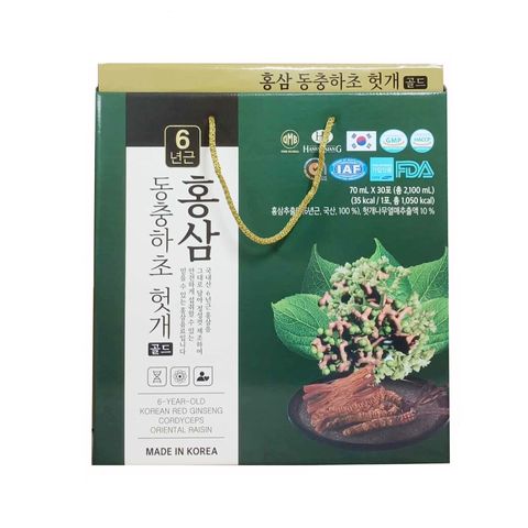 Nước Hồng Sâm Mát Gan Đông Trùng Hạ Thảo KGF - Giải Nhiệt Cơ Thể, Tăng Cường Đề Kháng, Hỗ Trợ Làm Đẹp Da 30 Gói x 50ml