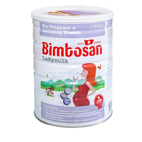 Sữa Bầu Bimbosan Ladymilk Thụy Sĩ - Dinh Dưỡng Cao Cấp Hỗ Trợ Sức Khỏe Phụ Nữ Mang Thai & Cho Con Bú, Hộp 800g