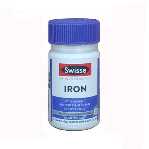 Viên uống bổ sung sắt Swisse Ultiboost Iron 30 viên của Úc - Hỗ trợ ngừa thiếu máu, tăng cường sức khỏe và hấp thụ sắt hiệu quả