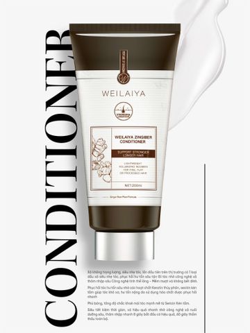 Cặp Dầu Gội Xả Gừng Weilaiya Luxury Nâu - Hỗ Trợ Trẻ Hóa Da Đầu, Dùng Cho Mọi Loại Tóc, Gàu và Xơ Cứng 420ml + 200ml