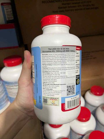 Viên uống Glucosamine Kirkland HCL 1500mg với MSM 1500mg - Hỗ trợ xương khớp, hộp 375 viên cho người lớn