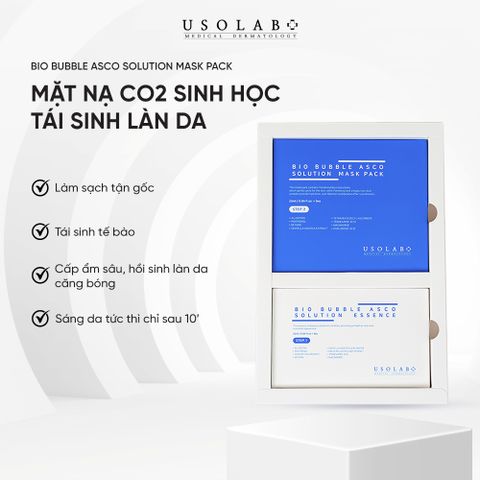 Mặt Nạ CO2 Sinh Học Usolab Bio Bubble Asco Solution Kit - Dưỡng Da Chuyên Sâu, Làm Sạch Sâu, Cấp Ẩm, Cải Thiện Tone Da