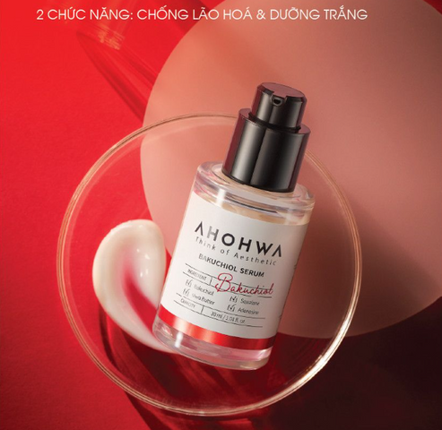 Serum Ahohaw Bakuchiol 30ml - Hỗ trợ dưỡng trắng đều màu da, căng mịn, tái tạo da, giảm nếp nhăn, thích hợp mọi loại da
