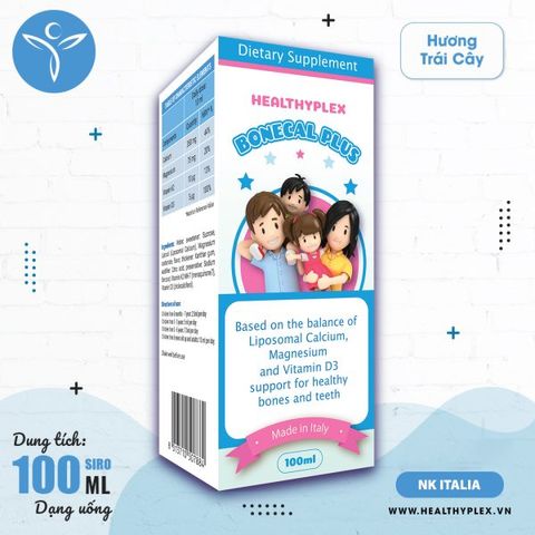 Siro Bổ Sung Canxi HealthyPlex BoneCal Plus 100ml - Hỗ Trợ Xương Răng Chắc Khỏe cho Trẻ Em và Người Lớn