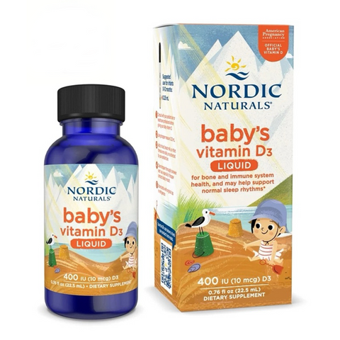 Siro Vitamin D3 Nordic Naturals Mỹ cho trẻ sơ sinh - Hỗ trợ phát triển xương và hệ miễn dịch, dạng lỏng, không mùi vị, 22.5ml