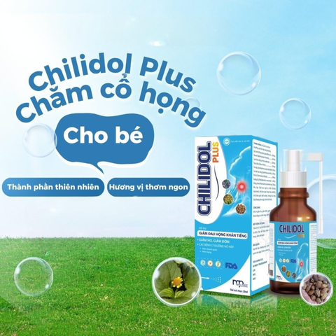 Xịt Họng Chilidol Plus 30ml - Giảm Ho, Đờm cho Trẻ từ 1 Tuổi Trở Lên - Chiết Xuất Thảo Mộc Tự Nhiên, Hỗ Trợ Đau Họng