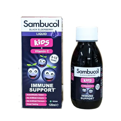 Siro Sambucol Tăng Cường Đề Kháng Cho Trẻ 3-12 Tuổi - Chiết Xuất Quả Cơm Cháy Đen, Chứa Vitamin C, Hương Vị Thơm Ngon