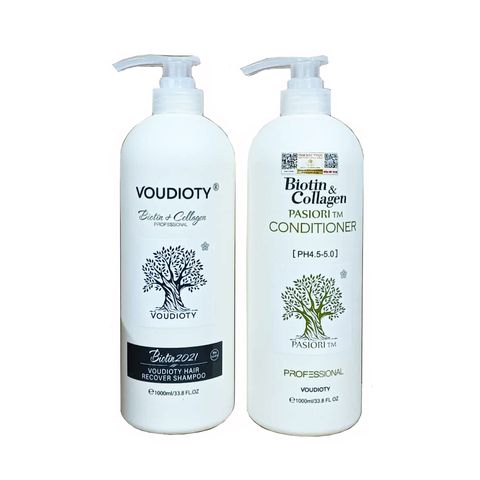 Bộ Dầu Gội Biotin Collagen Trắng 500ml, 1000ml - Ngăn Rụng Tóc, Phục Hồi Tóc Khô Xơ, Dưỡng Ẩm Nhẹ Dịu