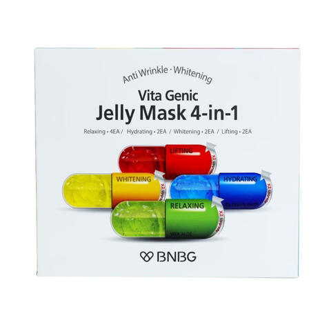 Mặt Nạ BNBG Vita Genic Jelly Mask 4-in-1 - Hộp 10 Miếng Dưỡng Da, Cấp Ẩm, Làm Dịu, Dưỡng Sáng, Cải Thiện Độ Đàn Hồi