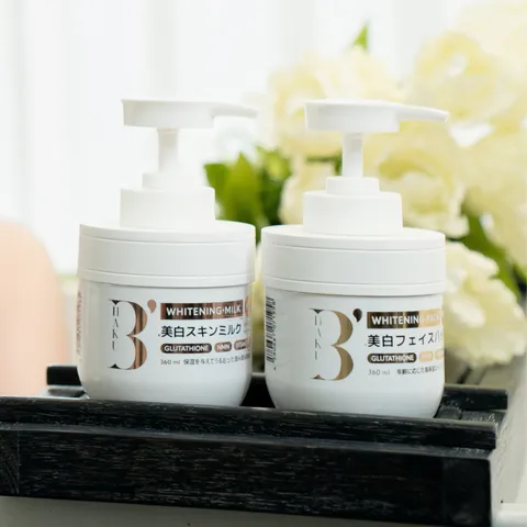 Sữa Dưỡng Thể Trắng Da B'haku Whitening Milk 360ml - Chăm Sóc Da Sáng Mịn, Chỉ Số Chống Nắng SPF 50+ PA++++, Dưỡng Ẩm Từ Glutathione và Vitamin C
