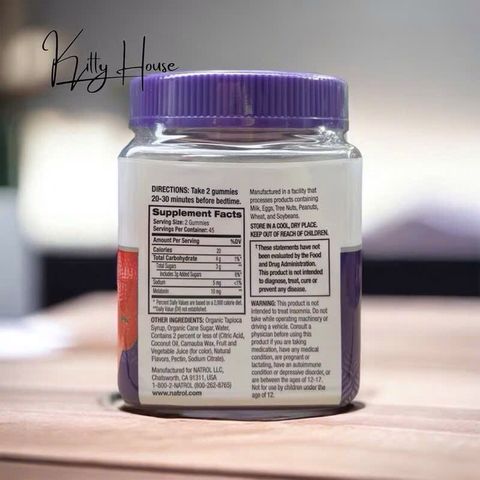 Kẹo hỗ trợ giấc ngủ Natrol Gummies 10mg lọ 90 viên