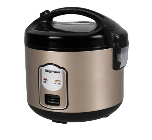 Nồi Cơm Điện Nagakawa NRC3815 1.8L - Nắp Gài, Chống Dính, Dành Cho 4-6 Người, Đèn Báo, Bộ Xửng Hấp Tiện Lợi