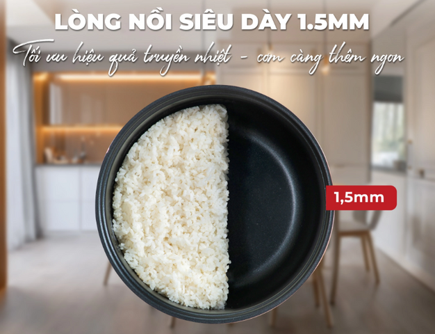 Nồi Cơm Điện Nagakawa NRC3815 1.8L - Nắp Gài, Chống Dính, Dành Cho 4-6 Người, Đèn Báo, Bộ Xửng Hấp Tiện Lợi