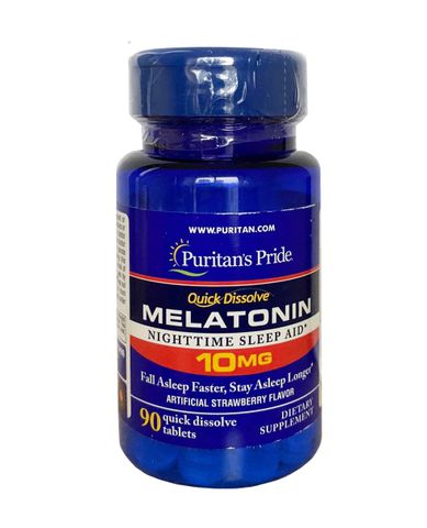 Viên uống hỗ trợ giấc ngủ Puritan's Pride Nighttime Sleep Aid 10mg - Giúp ngủ ngon, giảm căng thẳng, hỗ trợ giấc ngủ tự nhiên, 60 viên