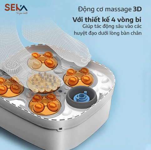 Bồn Ngâm Chân Massage Gấp Gọn Seka SK-195 - Màn Hình Cảm Ứng, Chức Năng Làm Nóng và Khử Trùng, Thư Giãn Hiệu Quả Tại Nhà