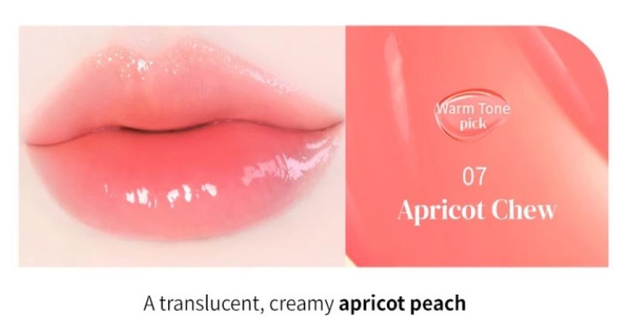 Son Tint Macqueen NewYork Dewy Water Glow Lip 07 Apricot Chew - Son Môi Cam Đào Tự Nhiên, Căng Mọng, Dưỡng Ẩm, Phong Cách Trang Điểm Hằng Ngày