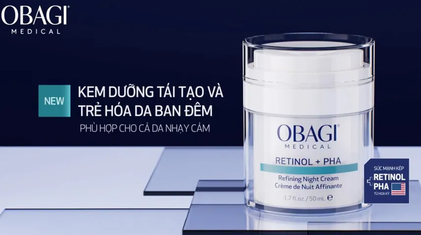 Kem Dưỡng Ẩm Tái Tạo Da Ban Đêm Obagi Medical Retinol + PHA 50ml - Giúp Cải Thiện Mụn, Lỗ Chân Lông, Và Giữ Ẩm Rạng Rỡ