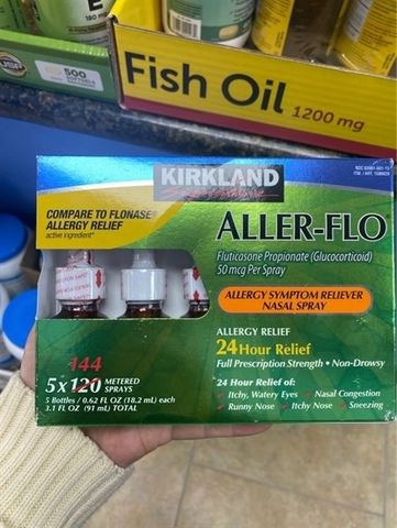 Vỉ 5 Hộp Xịt Mũi Viêm Xoang Kirkland Aller Flo 144ml - Hỗ Trợ Giảm Nghẹt Mũi và Dị Ứng Hiệu Quả Từ Nhật Bản