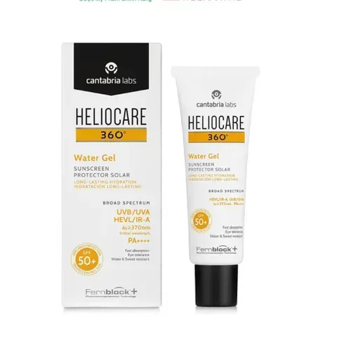 Kcn _ Kem Chống Nắng Heliocare water gel Dưỡng Ẩm, Dành Cho Da Dầu Spf50+ 50ml