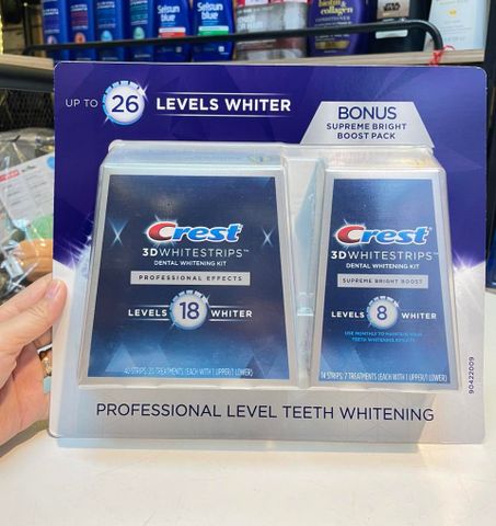 Set 2 Hộp Miếng Dán Trắng Răng Crest 3D Whitestrips (40 Miếng + 20 Miếng)