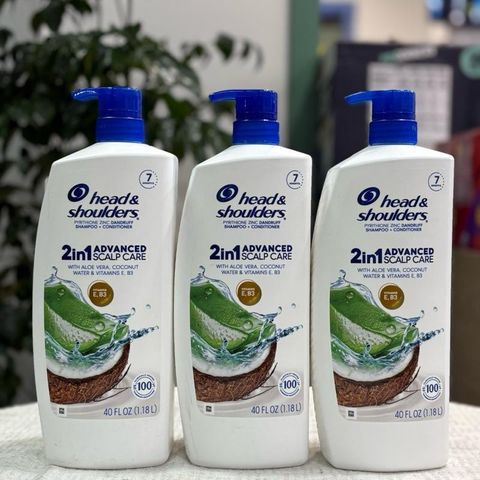 Dầu Gội 2in1 Head & Shoulders Mùi Dừa & Aloe Vera 1.18ml - Dưỡng Tóc Sạch, Khỏe Và Mượt Mà, Hàng Mỹ Chính Hãng
