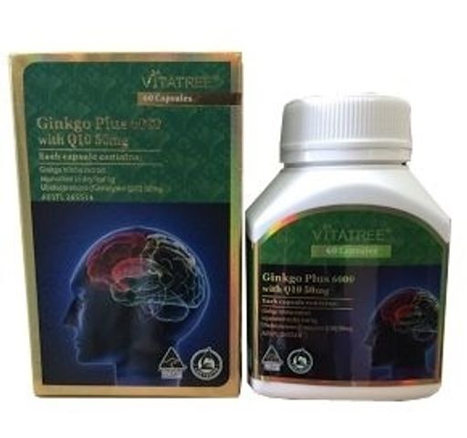 Viên uống bổ não Ginkgo plus 6000 with Q10 50mg Vitatree H 60 vien