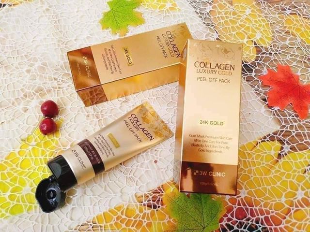 Mặt Nạ 3W Clinic Collagen Luxury Gold Peel Off Pack 100g - Dưỡng ẩm, làm sáng da, trẻ hóa, chăm sóc da cao cấp từ Hàn Quốc