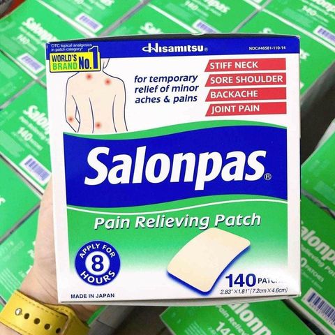 Miếng Dán Giảm Đau Salonpas Pain Relieving Patch 140 Miếng - Sản Phẩm Hỗ Trợ Giảm Đau Hiệu Quả Từ Mỹ
