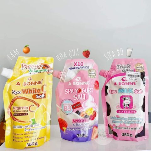 Muối Tắm Trắng Da Sữa Bò Spa Bonne Thái Lan hộp 350g - Yogurt Salt