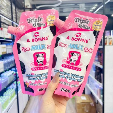 Muối Tắm Trắng Da Sữa Bò Spa Bonne Thái Lan hộp 350g - Yogurt Salt