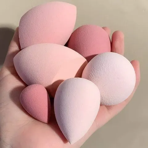 Hộp 6 mút trang điểm hình trứng, hộp xinh xắn tặng kèm dây buộc tóc (giao ngẫu nhiên màu)